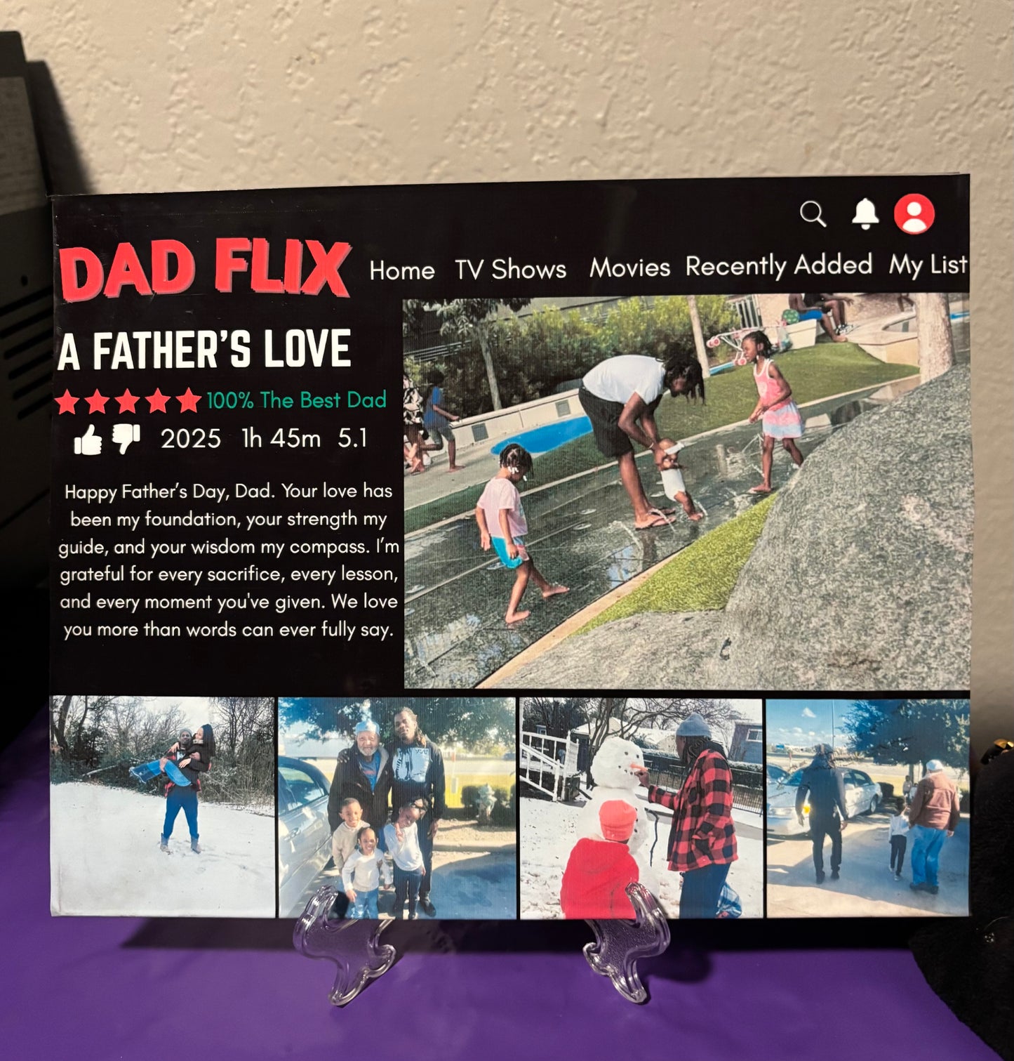 Dad Flix Plaque