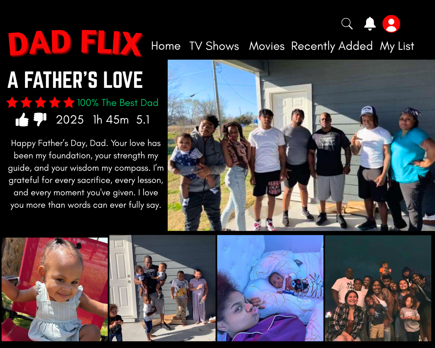 Dad Flix Plaque