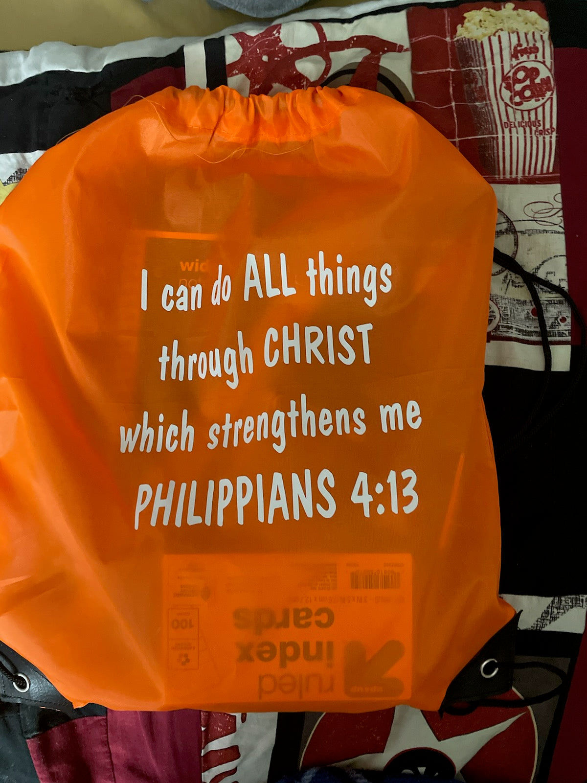 Custom Drawstring Backpack Front and Back